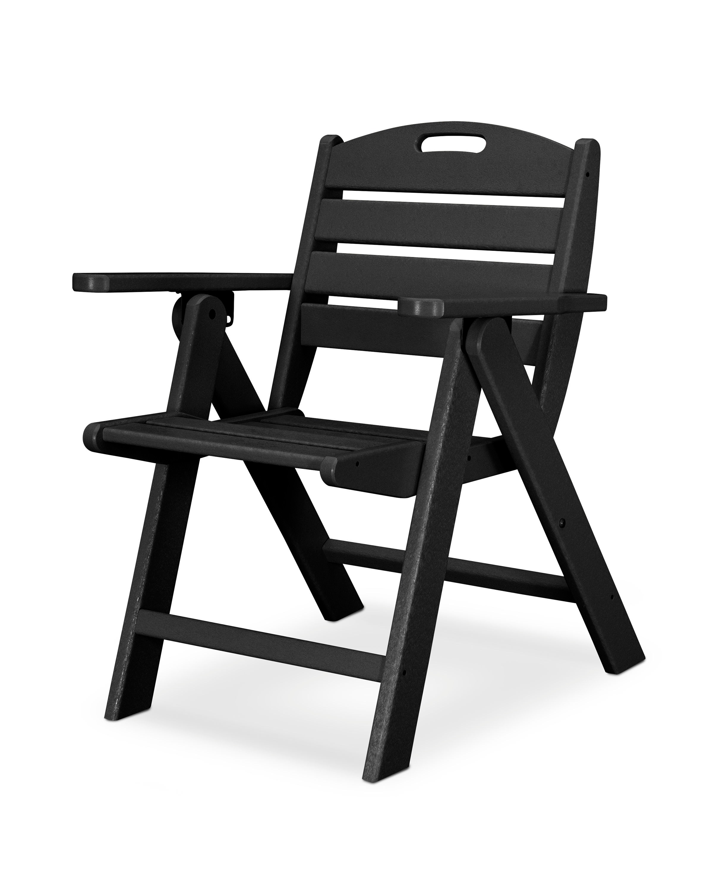 POLYWOOD NCL32BL Nautical Lowback Chair Black